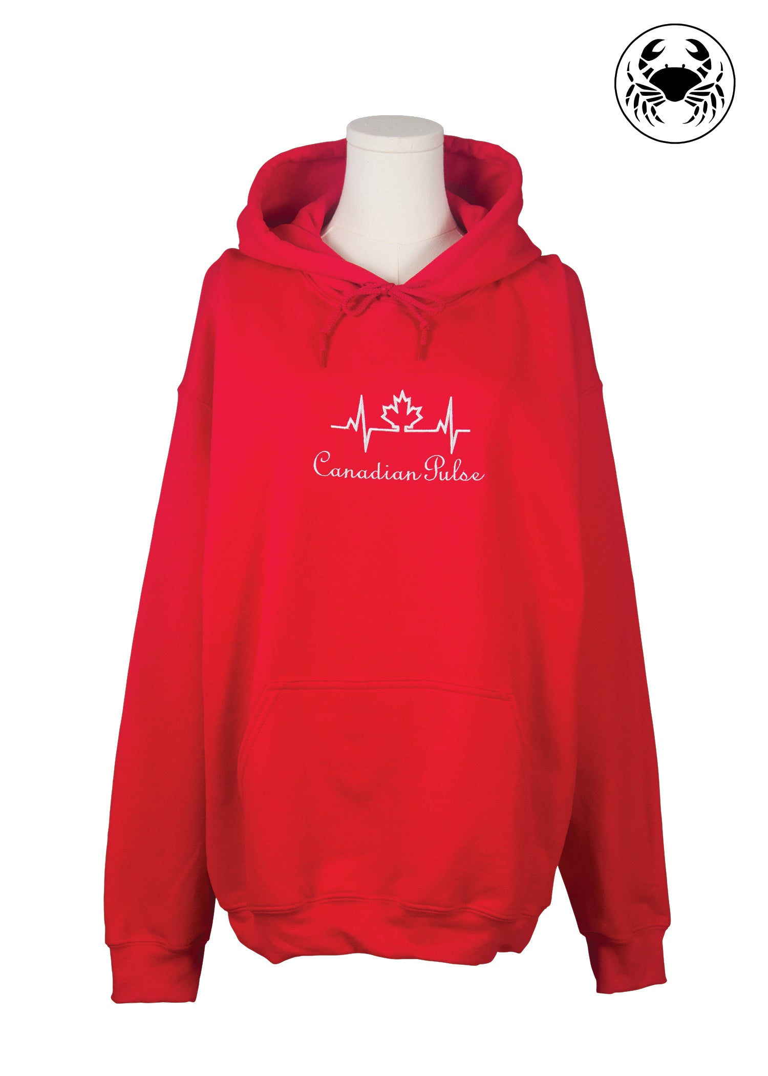 トップス KicksF.C.R.B. LOGO PULLOVER SWEAT Canadian Pulse Embroidered Hoodie – Adult Cozy Red Fleece Sweatshirt