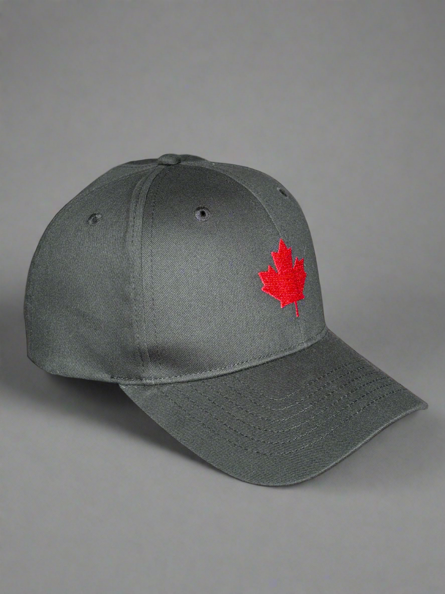 Black Canada Maple Leaf baseball cap with red embroidered maple leaf, stylish unisex hat