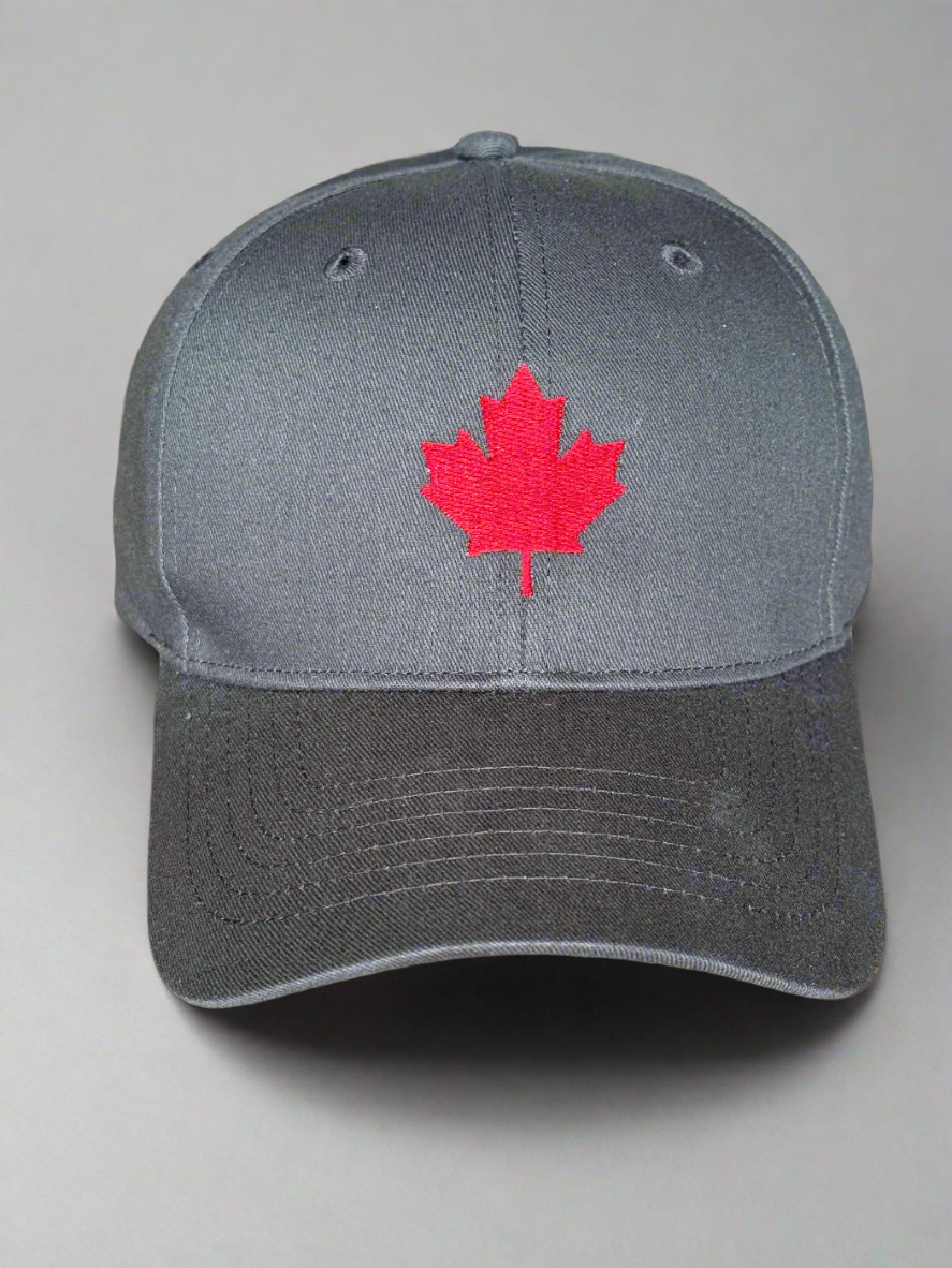 Black Canada Maple Leaf baseball cap with red embroidered maple leaf, stylish unisex hat