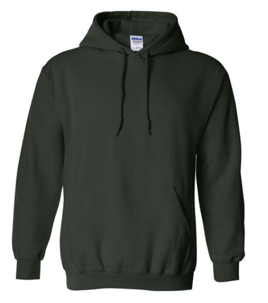front view of Dark olive green hoodie