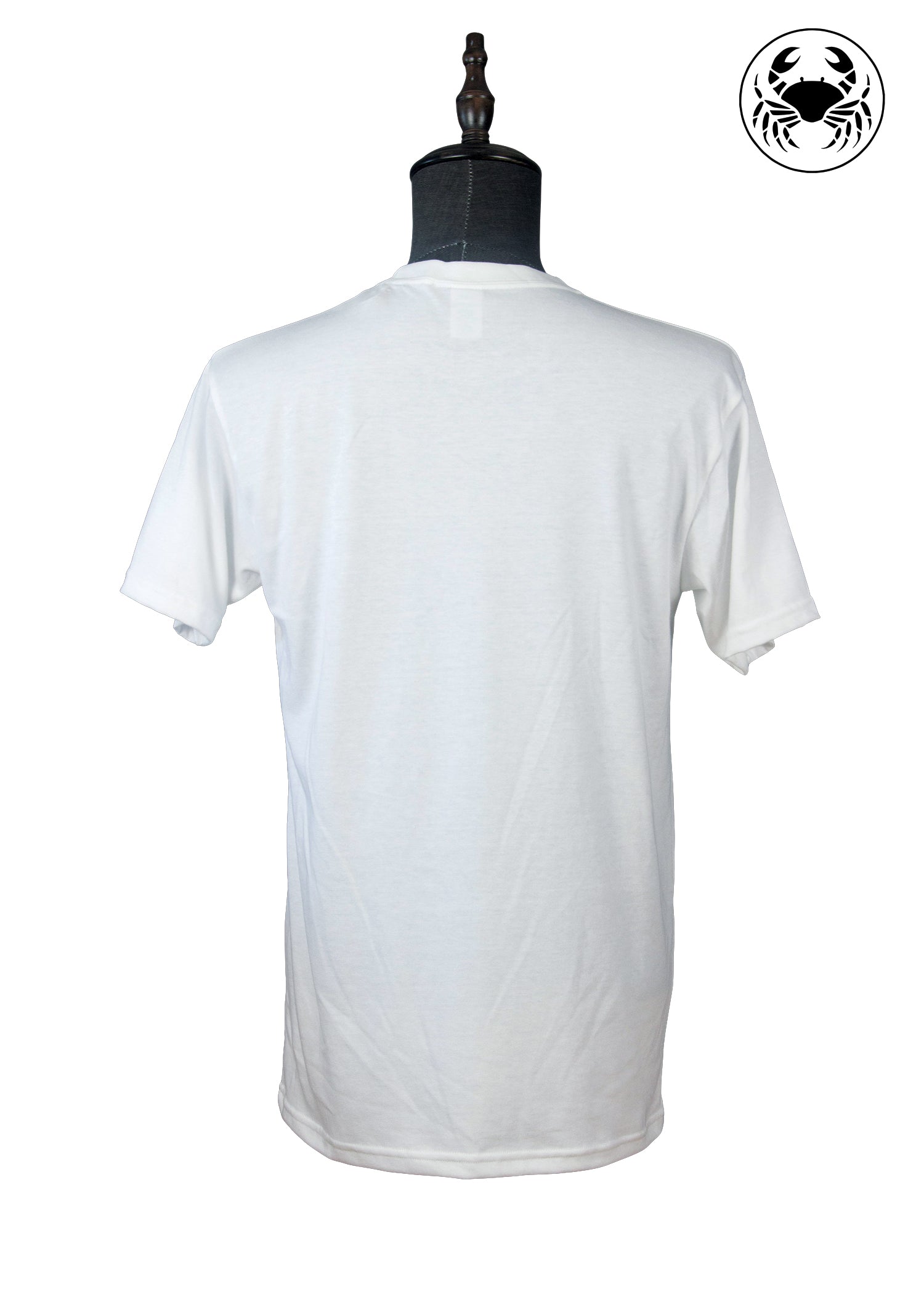 Back view of plain white unisex Canada maple leaf t-shirt