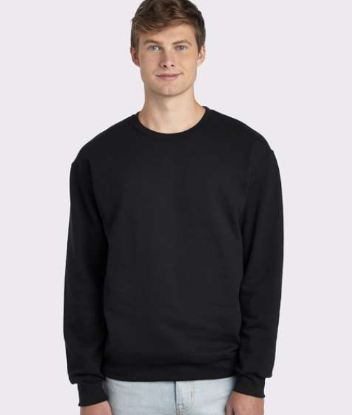front view of Black crewneck sweatshirt