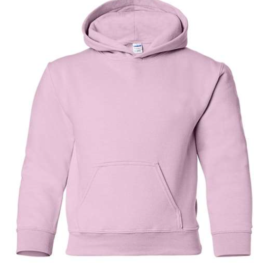 front view of Light pink hoodie