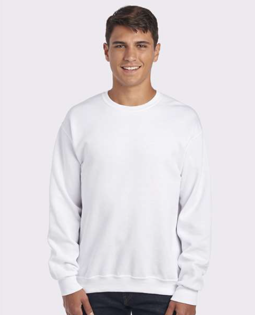 front view of White crewneck sweatshirt 