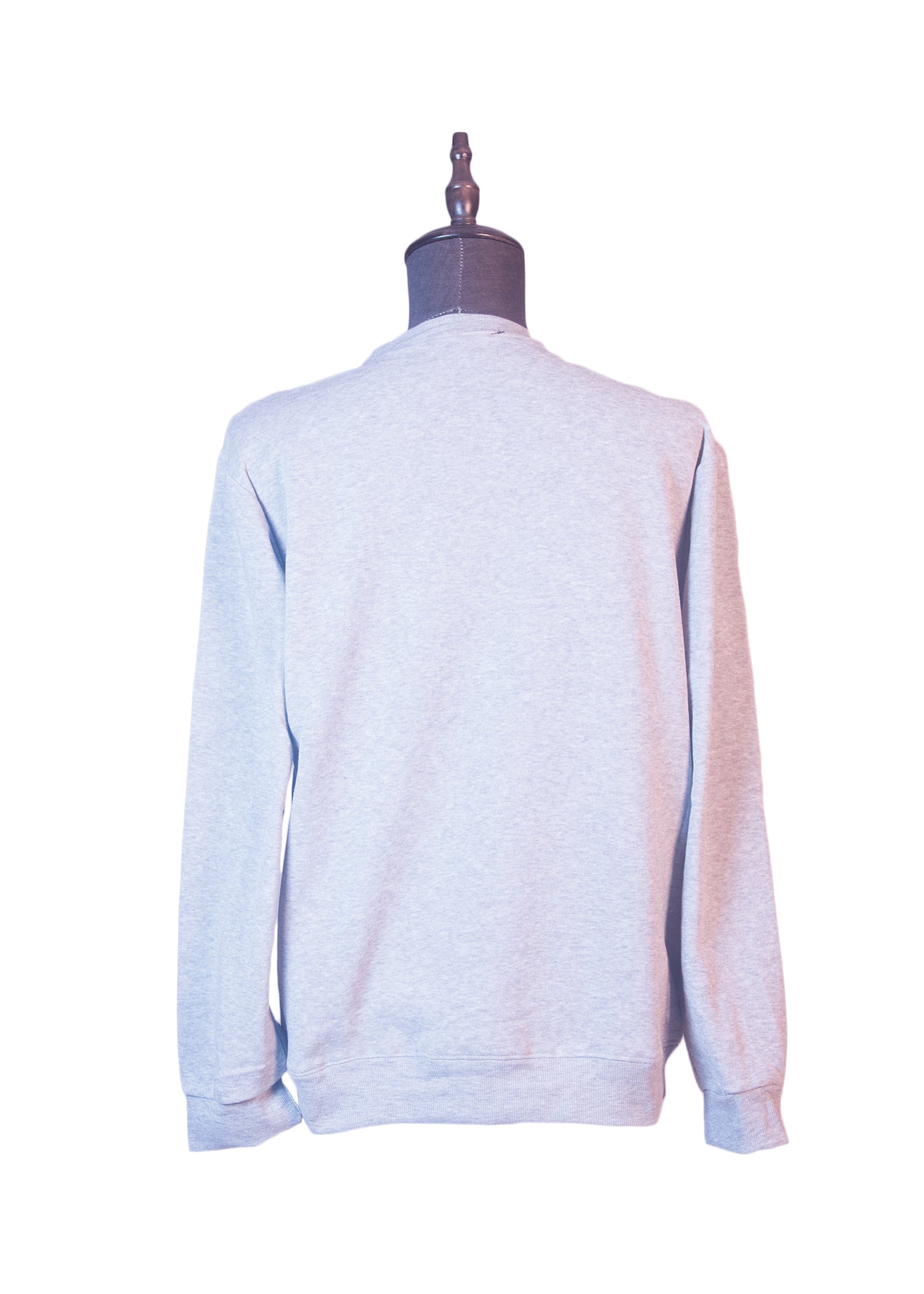 Back view of light grey sweatshirt with "Nation Of Canada" embroidered on the front