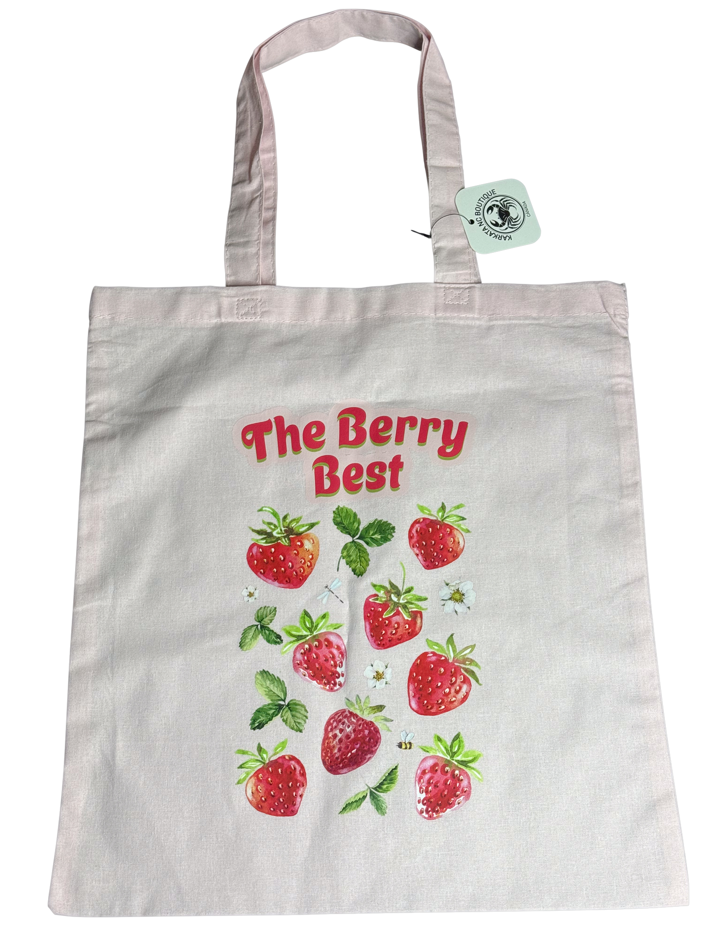 The Berry Best – Strawberry Canvas Tote Bag | Reusable Eco Tote | Summer Style