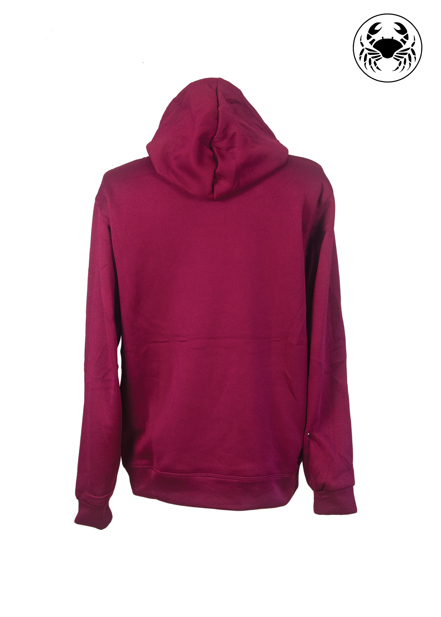 Back view of red color hoodie with Golden Dragon embroidery.