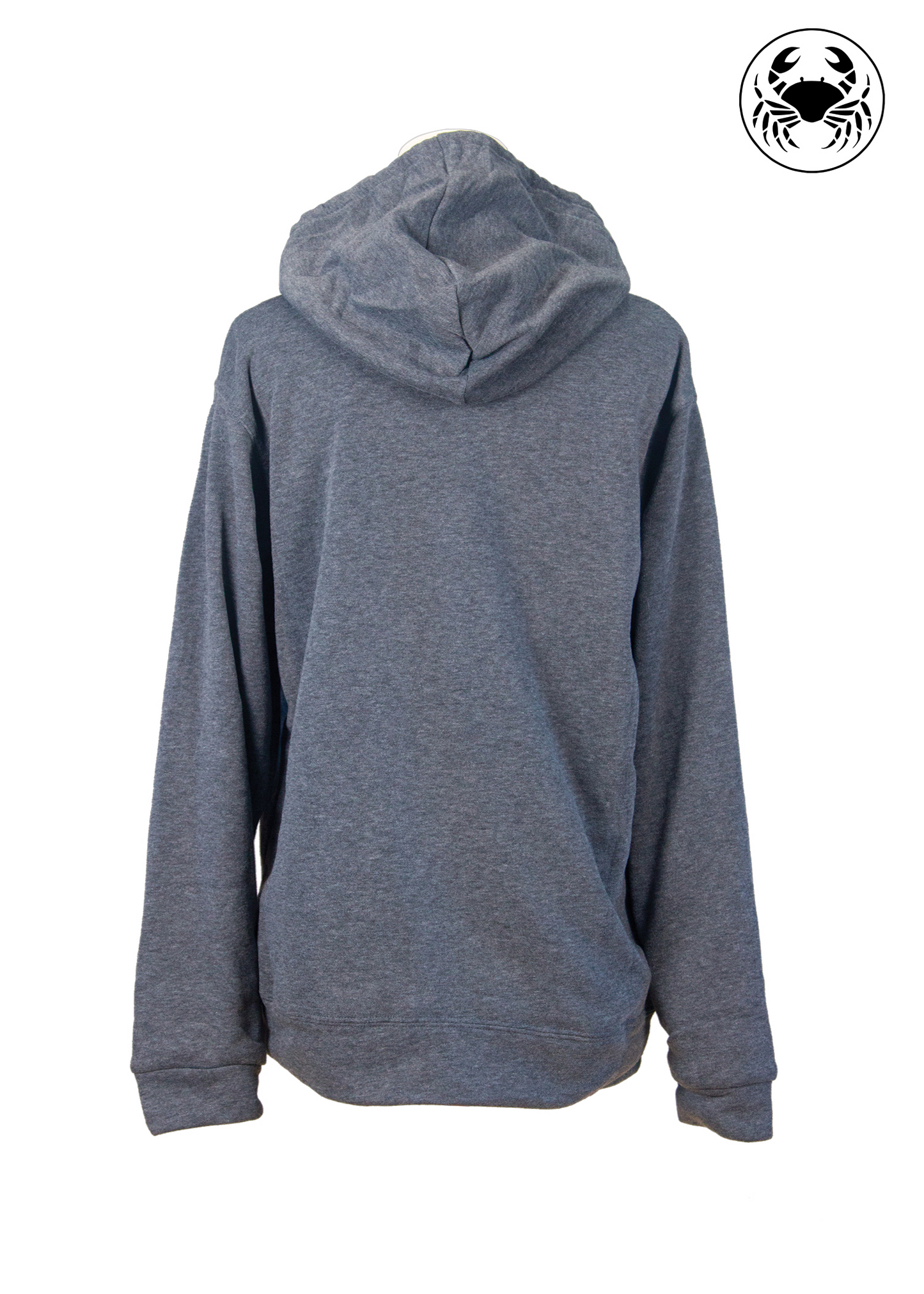 Back view of Toronto Skyline Streetcar embroidered Hoodie grey with  streetcar, city skyline, CN Tower, and "Life in the 6ix" text in the front