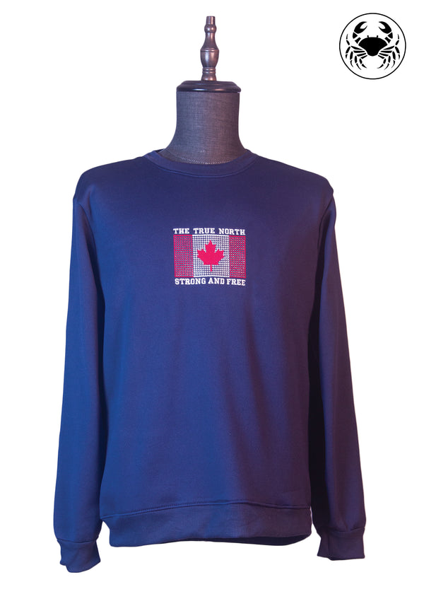 True North Strong and Free Embroidered Sweatshirt – Unisex