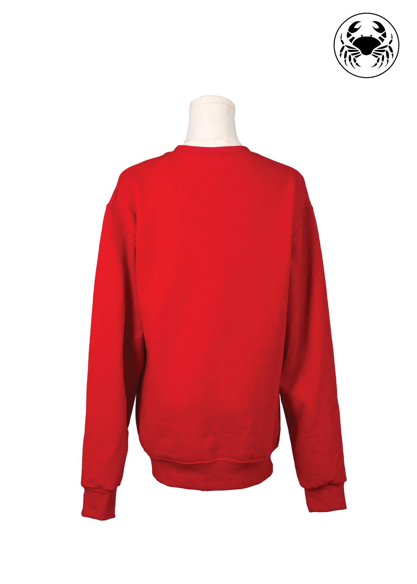 Back view of red “You Are a Catch” sweatshirt showcasing soft fleece material and a relaxed, casual fit