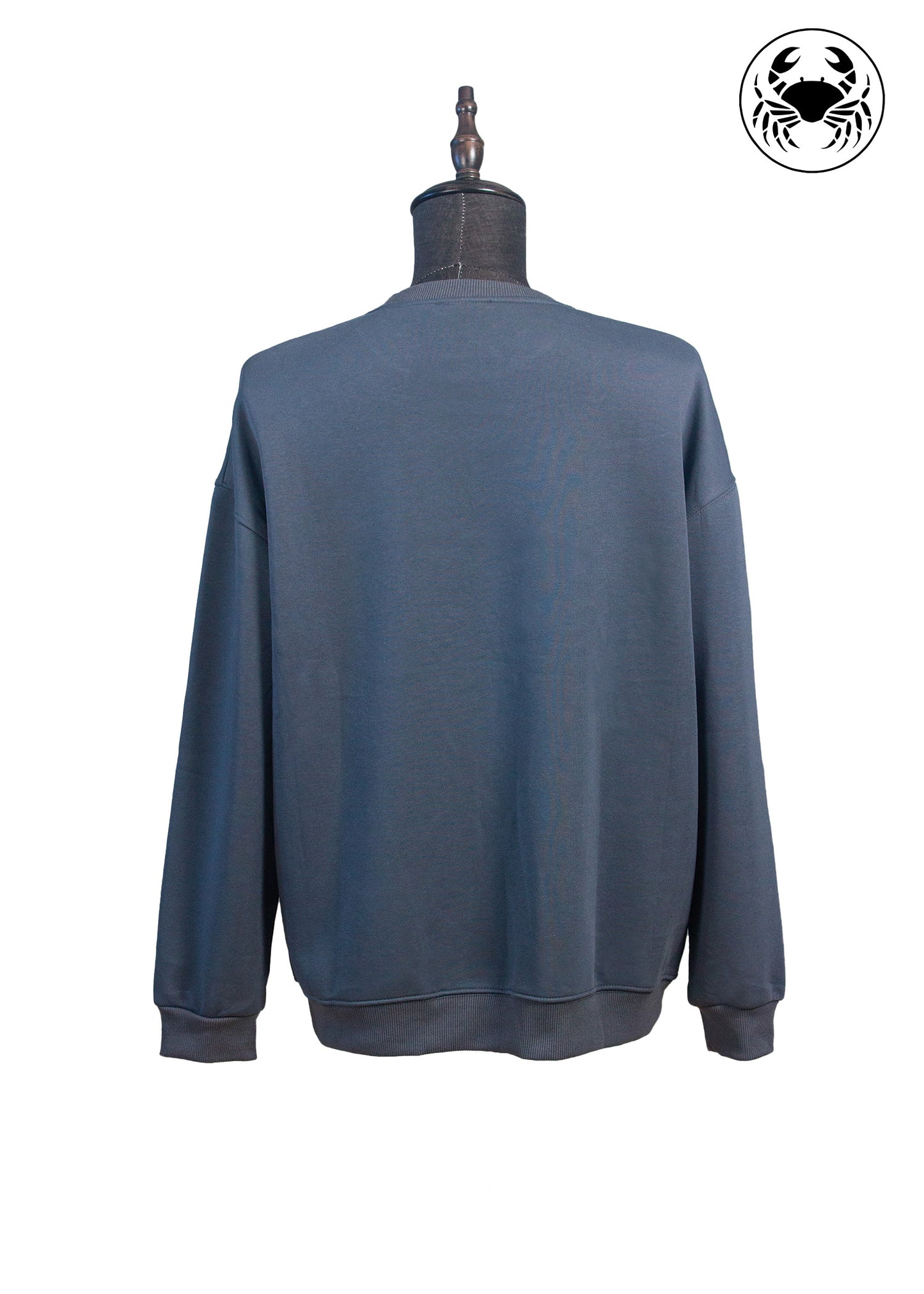 Back view of grey sweatshirt with 3D puff "CANADA"  Embroidery on fall color maple leaf 