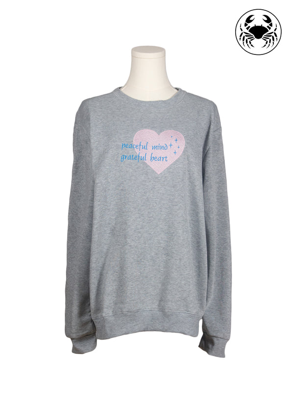 Peaceful Mind, Grateful Heart Embroidered Sweatshirt – Unisex