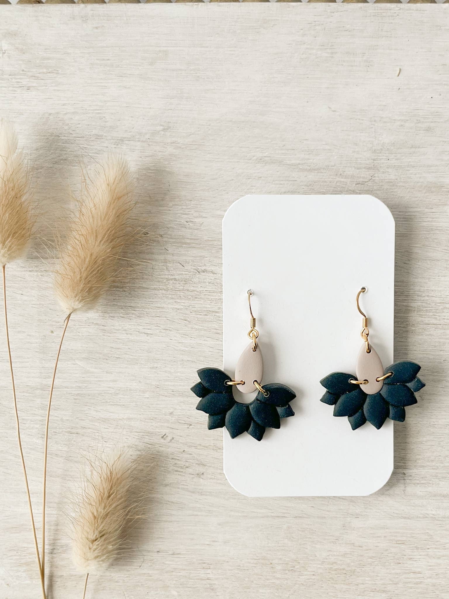 Handmade pink polymer clay dangle earrings, hypoallergenic and lightweight, artisan-crafted in Canada.