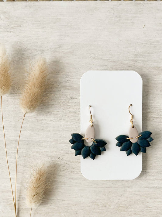 Handmade pink polymer clay dangle earrings, hypoallergenic and lightweight, artisan-crafted in Canada.