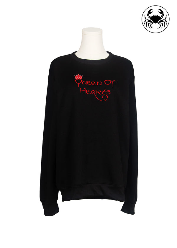 Queen of Hearts Embroidered Sweatshirt – Unisex